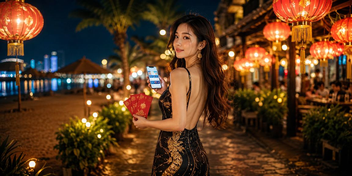 Chợ đêm Đà Nẵng với không khí lễ hội và phong bì đỏ may mắn