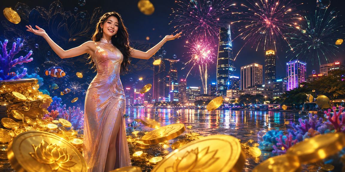 Cảnh lễ hội về đêm ở TP. Hồ Chí Minh gợi không khí xổ số và trò chơi may mắn